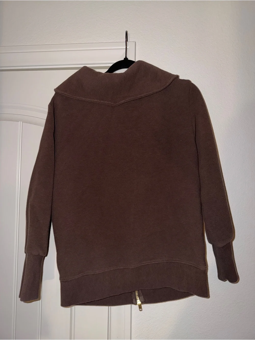 Better / Together Brown Ribbed Full Zip Sweater Jacket Size Small